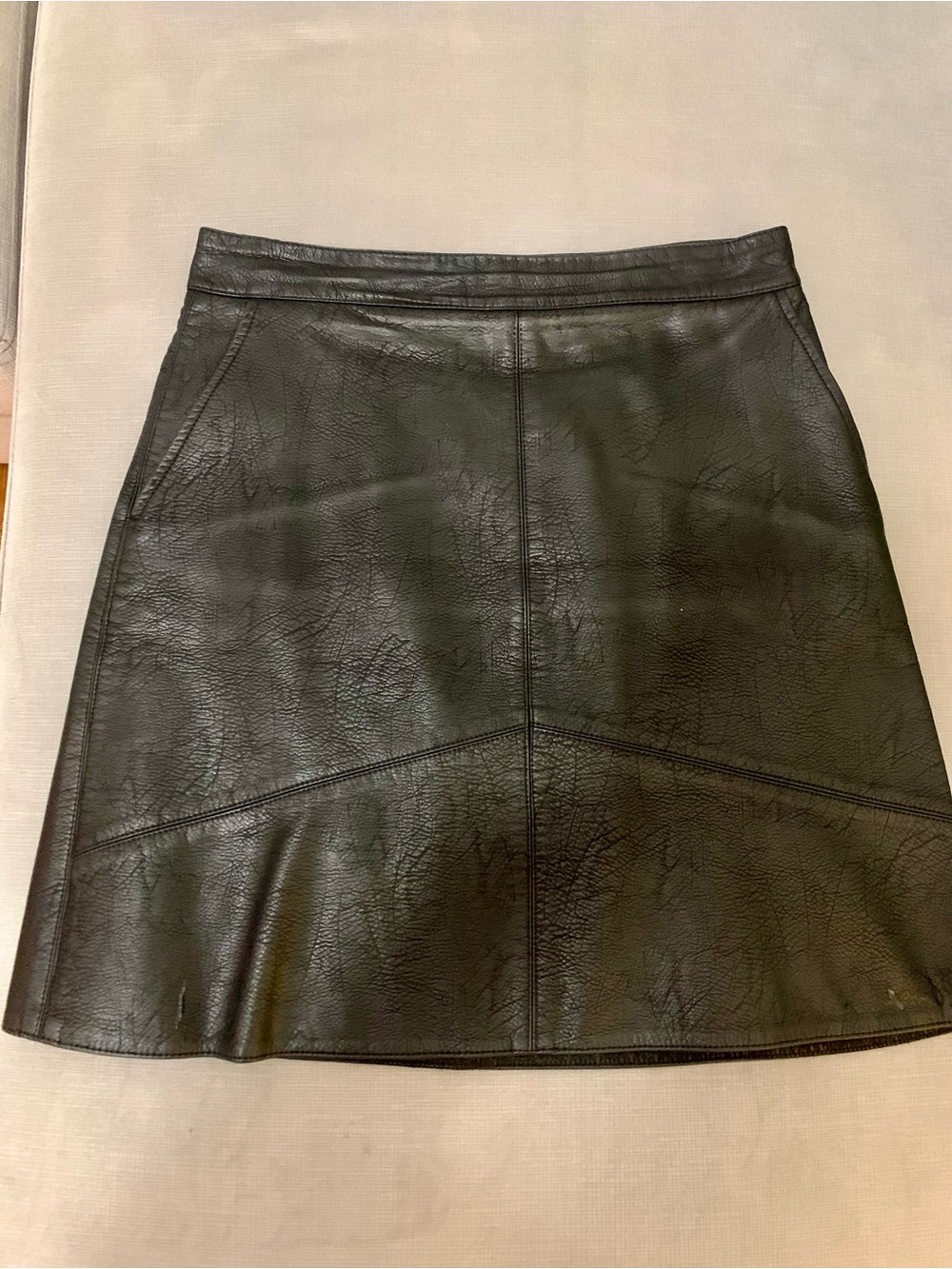 Zara Black Faux Leather A-Line Skirt — Sleek Everyday Style